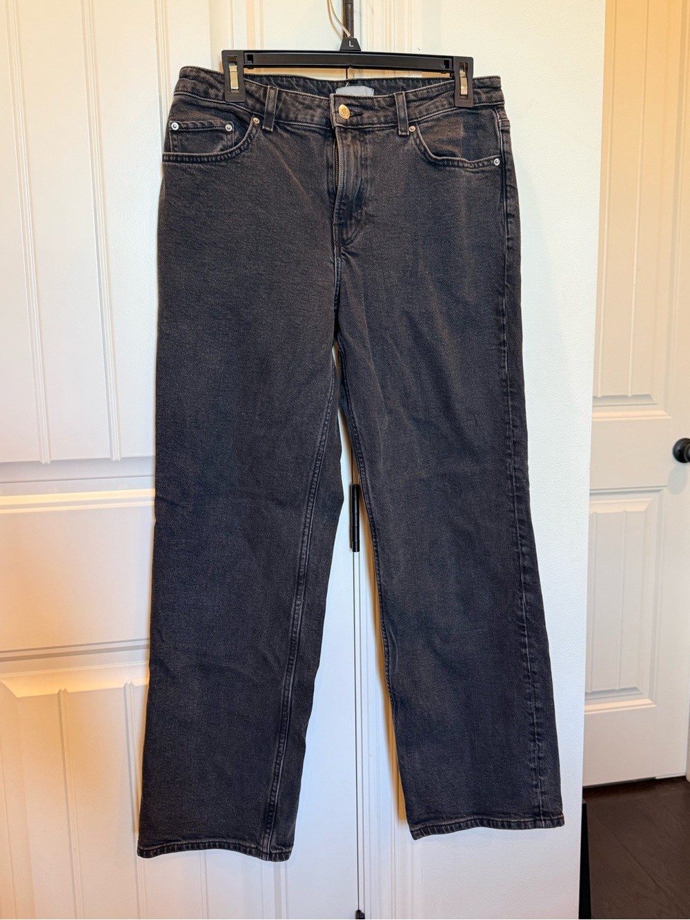 H&M Women's Wide-Leg Black Denim Jeans